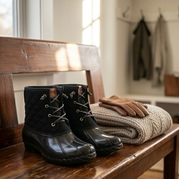 Nautica Shoes - Nautica Black Quilted Duck Boots | Waterproof Winter Rain Boots | Size 8 NEW